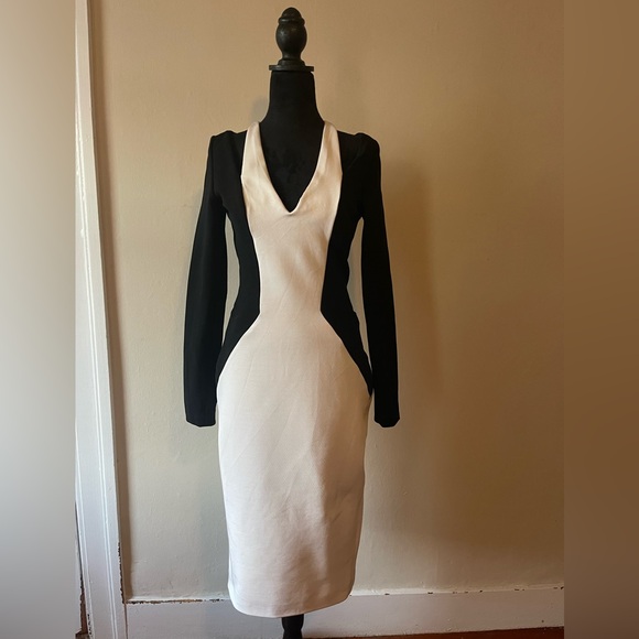 Cushnie Dresses & Skirts - Cushnie et Ochs Power Viscose White/Black Bodycon Dress, Size 10, worn once